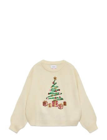 Vmglitter Ls O-Neck Xmas Girl Cream Vero Moda Girl