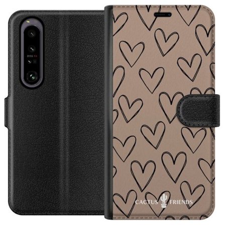 Yhteensopiva Lompakkokotelo Sony Sony Xperia 1 IV Cactus and Friends - Earthy Sketch Hearts