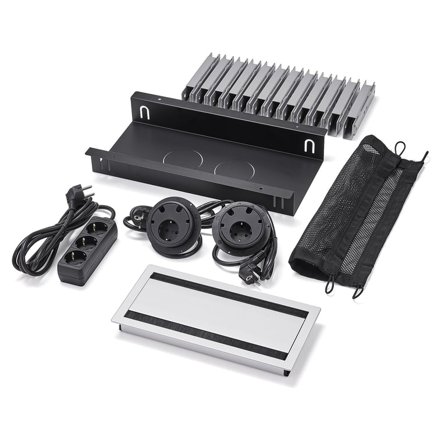 Kabelbokspakke UNIFY til QBUS/AUDREY fast stativ 4800-5600 mm, udstyret, lille, sølv