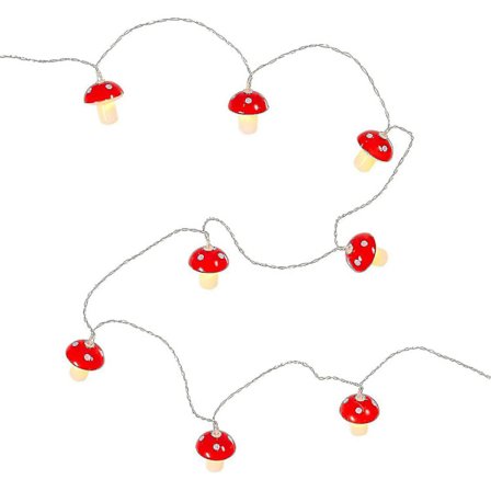 Lys Svampe Lyskæde Udendørs Have Sol Svampehat Varm Hvid Led 3.5m Ip441sæt rød