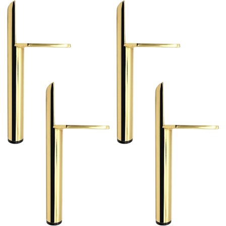 4 stk. Skrå bordben i metal til skab, kegleformede møbelben