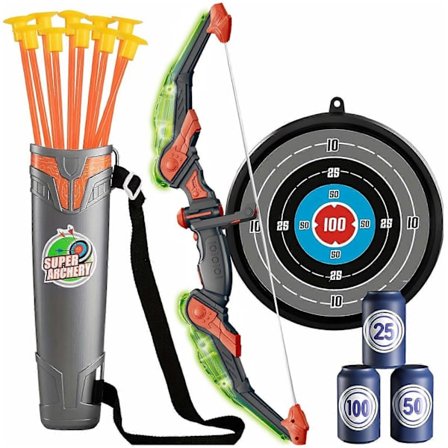 Børnebue og legetøjssæt udendørs spil med 10 sugekop pile til børn drenge og piger i alderen 3-12 år