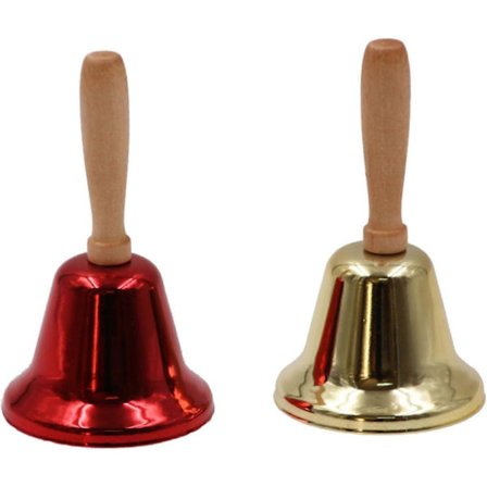 Handklocka med trähandtag, Högt ljud Koppar Multifunktionell bordsklocka