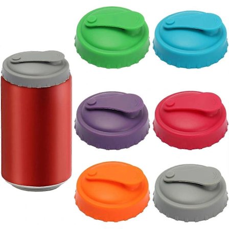 6-pak Dåselåg, Silikone Dåselåg Støvtætte Lækagesikre Genanvendelige Låg til Øldåser