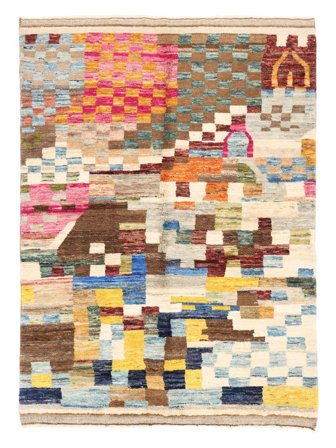 Moroccan Berber - Afghanistan Vloerkleed Modern Bruin/Beige (Wol, Afghanistan)