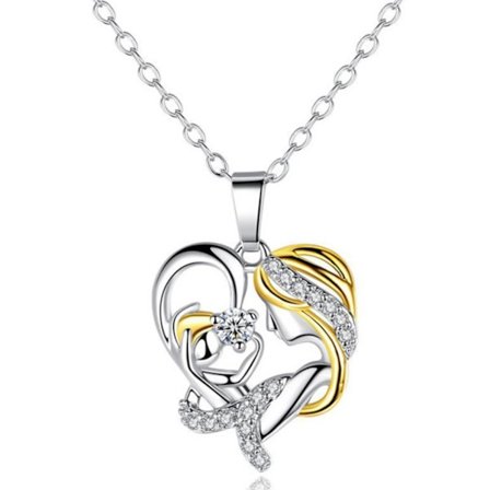 In Her Arms Halsband Hjärtform Hänge Smycken Berlock Minnesak Meningsfull present till mamma