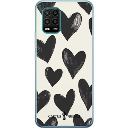 Kompatibel Mobilcover til Xiaomi Xiaomi Mi 10 Lite 5G Cactus and Friends - Bold Black Love Pattern