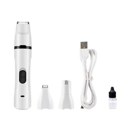 3 i 1 Multifunktionell Elektrisk Hundklosax Kit, Uppladdningsbar Bärbar Låg Buller Husdjursklosax, Indol Tassar