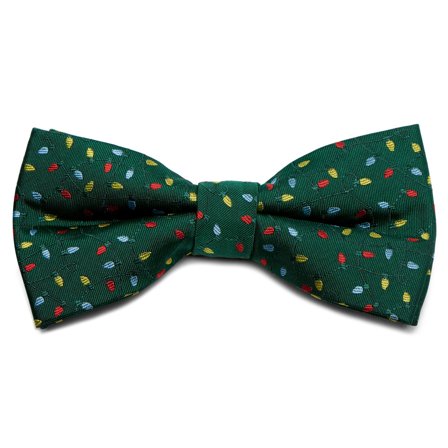 Green Christmas Lights Pre-Tied Bow Tie for Men - Pre-tied bow ties