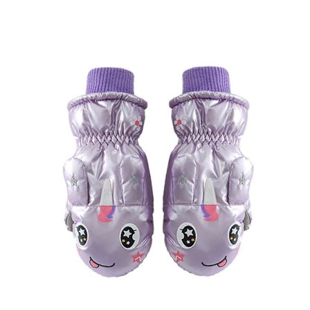 Varme og hyggelige fleeceforede ski handsker til børn, tegneseriehandsker, farverige og vandtætte til vintersport og udendørsaktiviteter