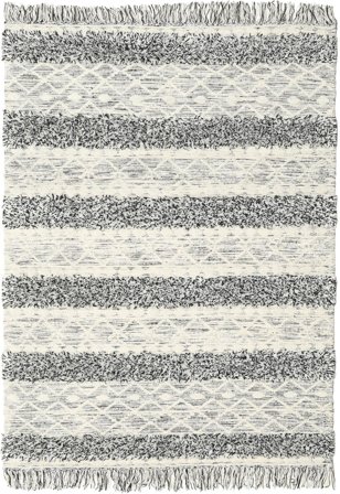 Kelim Berber Ibiza 160X230 Blanc/Noir Tapis De Laine