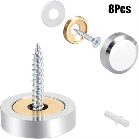 8 stk. spejlskruer dekorative hætter 22MM