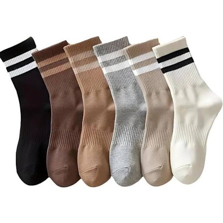 6 par - Strømper - Bomuldsstrømper - Efterårs- & vinterstrømper - Behagelige & slidstærke strømper