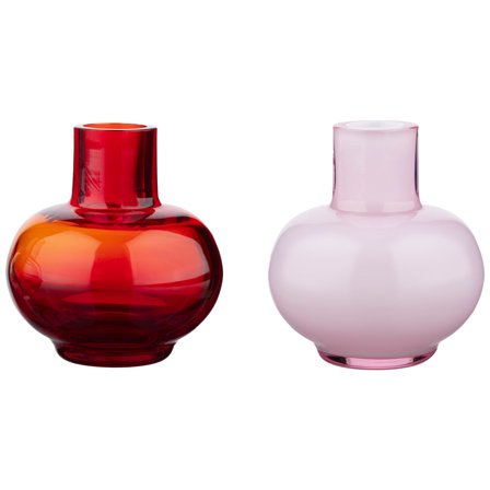 Marimekko Minivaser, rubinrød/rosa, 2 stk. - Ruby red, pink | KitchenOne