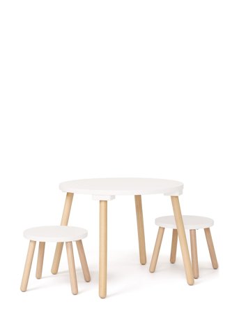 Kid's Concept Stool And Table Set White - White - ONE SIZE