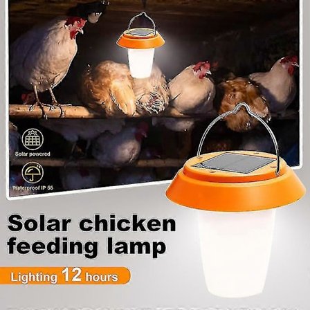 Spesiell lampe for hønsehus i solcellepark, supersterk belysning