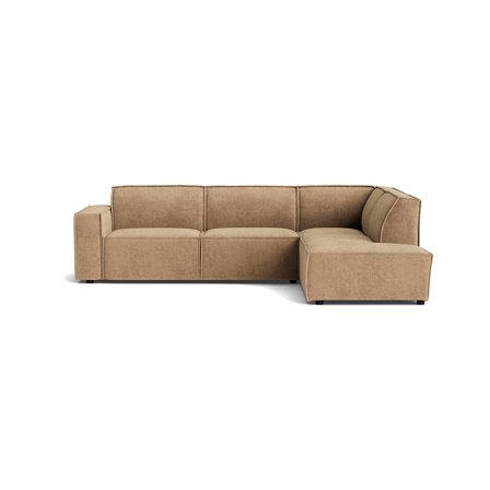 Lyon Højrevendt Hjørnesofa - Capri Beige - Slidstærkt Stof, Rummelig plads - 289x218x80cm - Perfekt til Afslapning og Hygge i Stuen