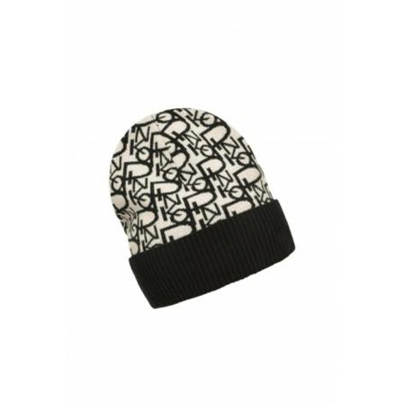Pinko Monogram Beanie Sort, Dame Accessories, Størrelse: ONE Size