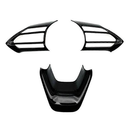 För AQUA/PRIUS C 2020 2021 Bil Blank Svart Bil Interiör Rattkåpa Trim Lister