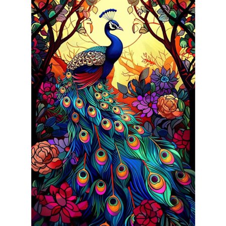 Diamond Art Kits til voksne Påfugl Diamant Maleri Påfugl Farvet Diamant Kit, Diamant Kunst Dyr Diamant Kunst til Hjemmevægsdekoration