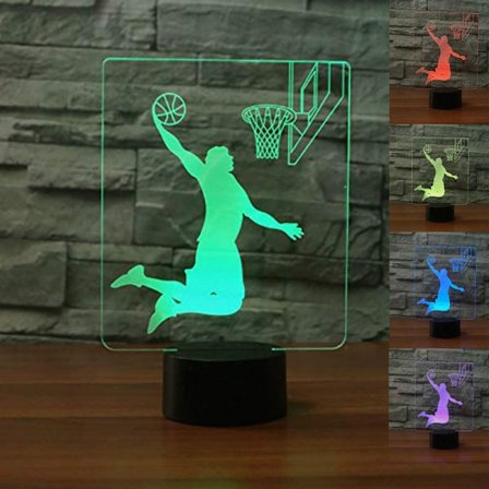 3D Basketboll Nattlampa Illusion Nattlampa 7 Färg