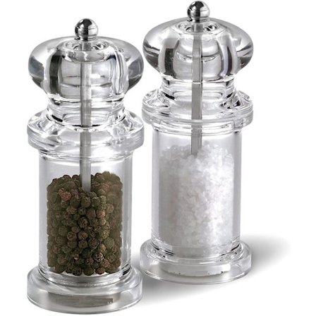 Klara Salt- och pepparkvarnar, Justerbar malningsprecision+ mekanism, Akryl, 140 mm