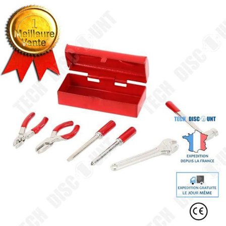 Tillbehör bil - TD - Verktygslåda - Mini Hammare - Nyckel - 6 Fack