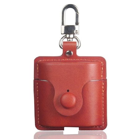 Xiaomi Redmi Buds 3 texturerat läderfodral med krok - Röd