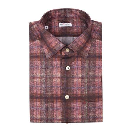 Kiton - Skjortor - Brun - Herr - Storlek: M, Herr, Storlek: M