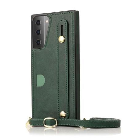Skal med Korthållare för Samsung Galaxy S21 5G - Grön Grön