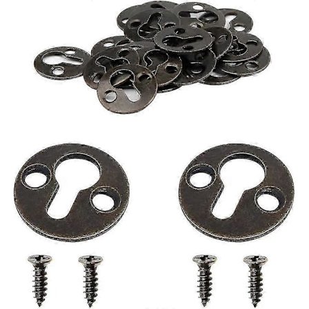 50 st Rund 25 mm / 1-tums Mortise Typ Metall Nyckelhål Hängare Hyllfästen Tavelram Hängplatta (antik brons) snabb (FMY)