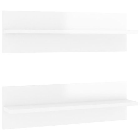 Vidaxl Vägghyllor 2 St Vit Högglans 60x11,5x18 Cm Konstruerat Tr Vit