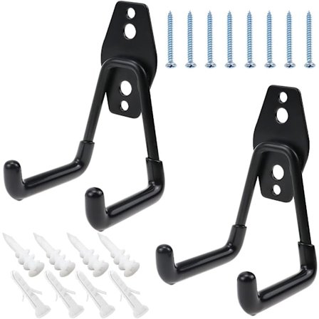 Garagekrokar Garagehängare Dubbla Garageförvaringskrokar Kraftiga Garageförvaringskrokar för Organisera Elverktyg Stege Stora Föremål - 2 Stycken