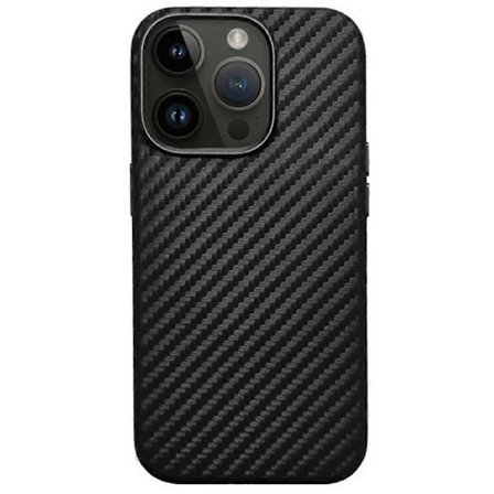 KZDOO Skal för iPhone 16 Pro Max Kompatibelt med MagSafe, Kolfibertextur PU+PC Telefonskydd