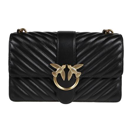 Pinko, Love Clic Iconic Chevron BAG Zwart, Dames, Maat:ONE Size