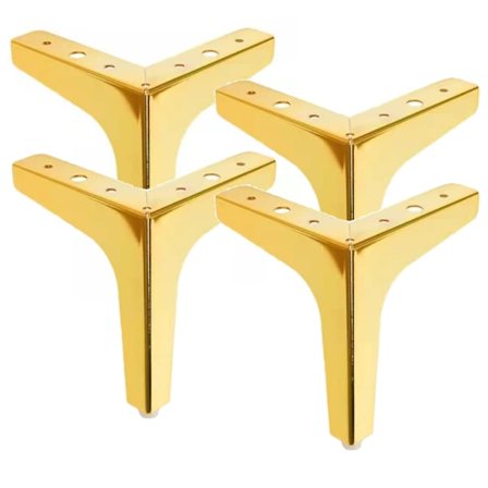 4 stk. Metallmøbelbein, Moderne Jern Diamant Trekant Møbelføtter DIY Utskifting Svart for Skap Skuff Sofa Couch Stol Ottoman - Gull