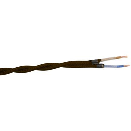 Gelia 4070910111 Tekstilkabel SKK, 2X0,75 tvunnet, 25 m Brun, Stikkontakter & kabler