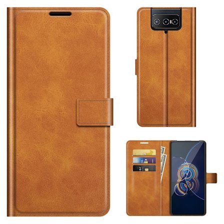 Lompakko Nahkakotelo For ASUS Zenfone 8 Flip - Oranssi