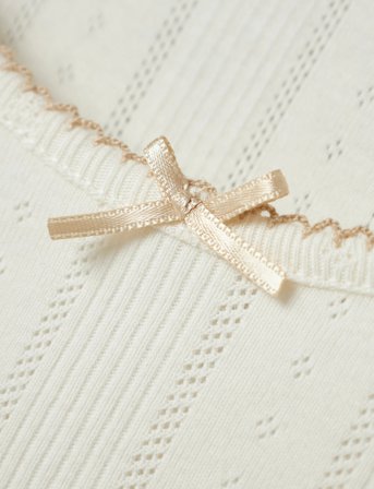 LMTD Nlfnamel Ls Short Deep Neck Top - White - 146-152