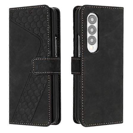 Wallet-deksel kompatibelt med Samsung Galaxy Z Fold 4, PU-lær matt flip-deksel med kortspor