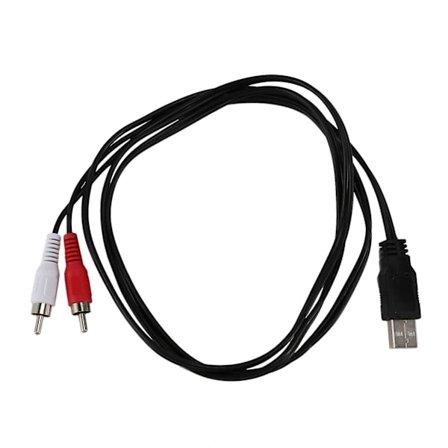 1,5 m USB A -uros - 2x RCA Phono -uros AV-kaapeli PC TV Aux -audio-videoadapteri