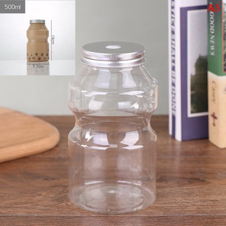 500ml fyrkantig disponibel juice dryck flaska mjölkte plast