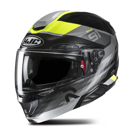 Åpningshjelm HJC RPHA 91 Madal Svart/Fluo gul XL