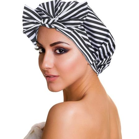 Althee Duschmössa Vattentät Satin Fodrad Turban Duschmössa Bonnet Justerbar Duschmössa För Kvinnor