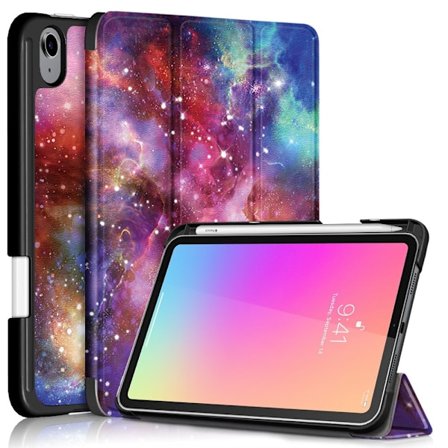 iPad Mini 2024/2021 Fodral Tri-Fold Pennhållare Cosmic Space