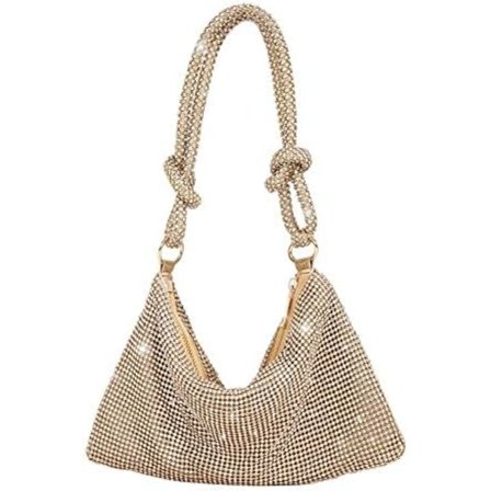 Dame Rhinestone Håndtaske - Chic Aften Håndtaske - Skinnende Skuldertaske til Fest, Bryllup, Middag