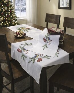 Broderikit Dug Blåmejser - Løber - Duftin