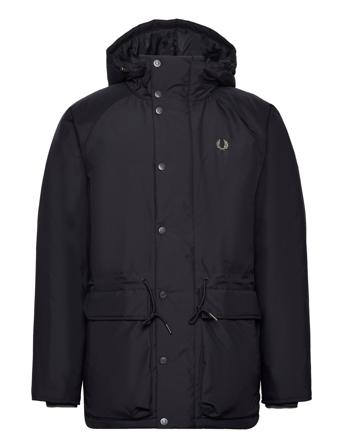 Padded Zip Jacket Parkas Jakke Svart Fred Perry*Betinget Tilbud