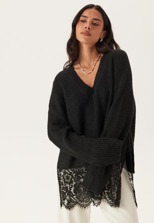 ONLY Onlvivia Ls Life V-neck Lace M Klær