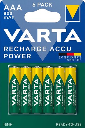 VARTA Recharge Charge Accu Power AAA 800mAh 6 Pack